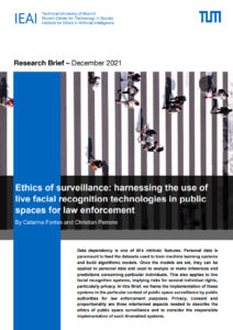 December 2021 IEAI – Research Brief: Ethics of surveillance: harnessing the use of live facial recognition technologies in public spaces for law enforcement